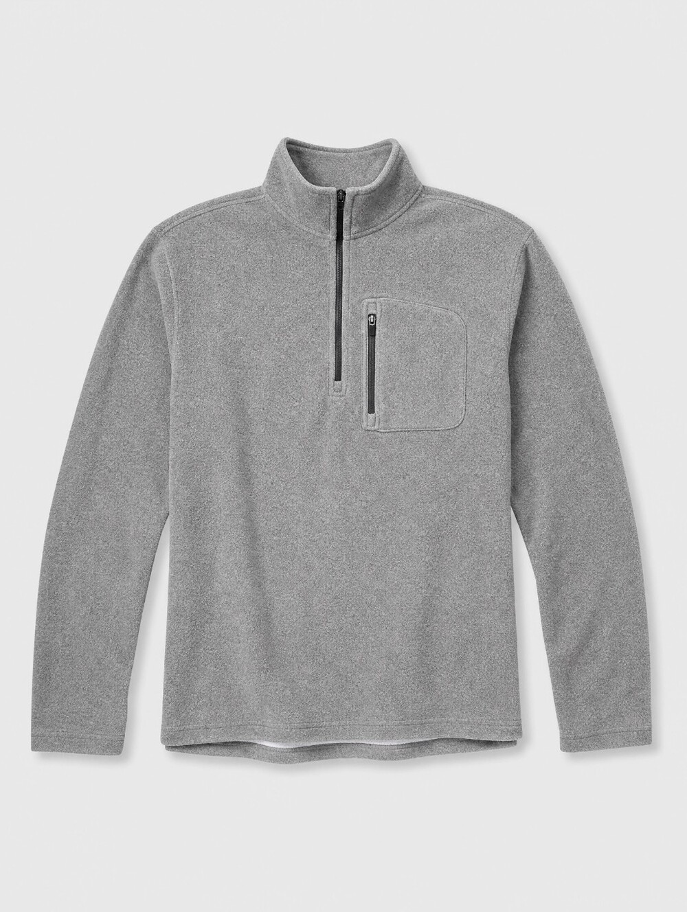 L.L. Bean Men's Heather Gray Quarter-Zip Pullover with Chest Pocket